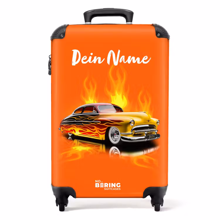 Koffer mit Name - Heiße Flammen orange — 1