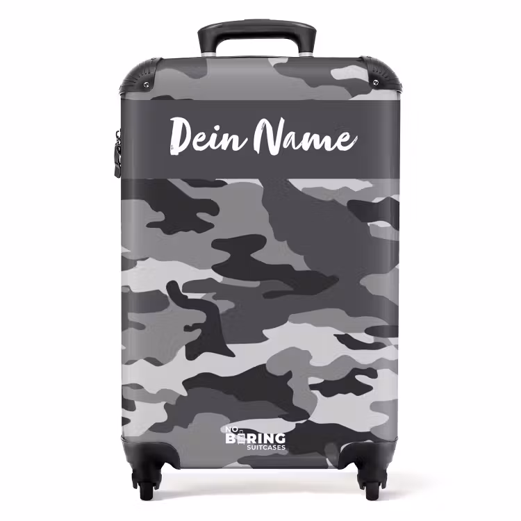Koffer mit Name - Camo-Grau — 1