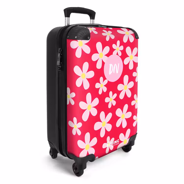 Koffer mit Name - Daisiesmania hotpink — 2