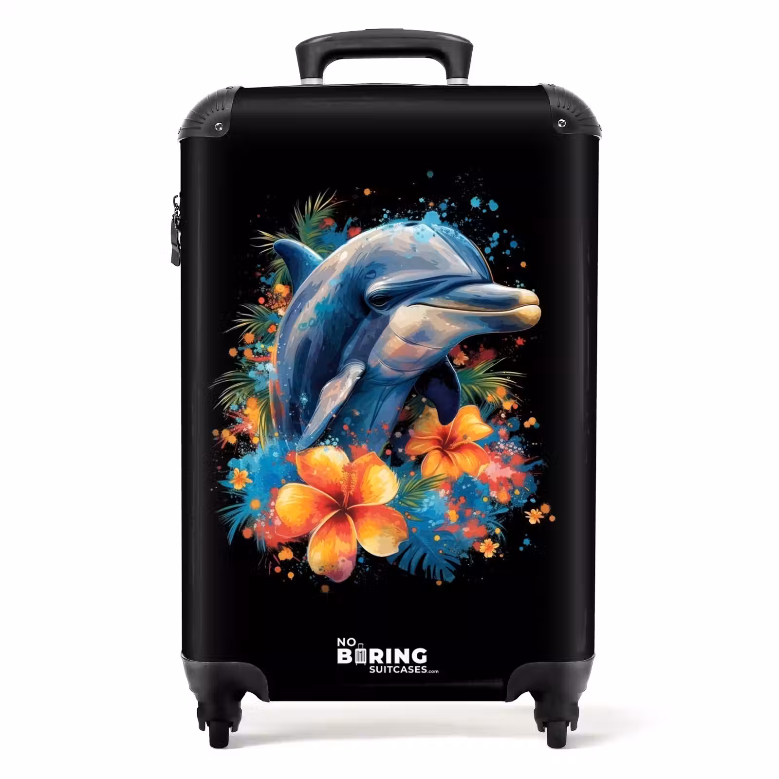 Koffer - Delphin inmitten von Graffiti-Blumen — 1