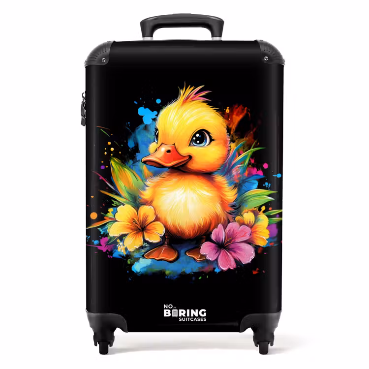 Koffer - Ente mit tropischen Blumen — 1