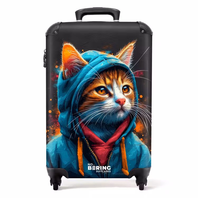 Koffer - Graffiti-Katze mit blauer Weste — 1