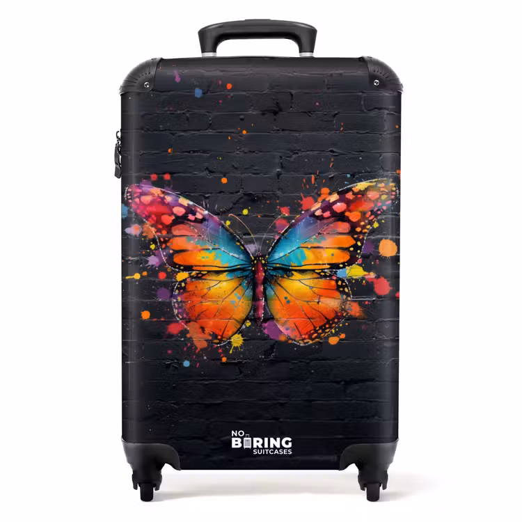 Koffer - Graffiti-Schmetterling mit leuchtenden Farben — 1