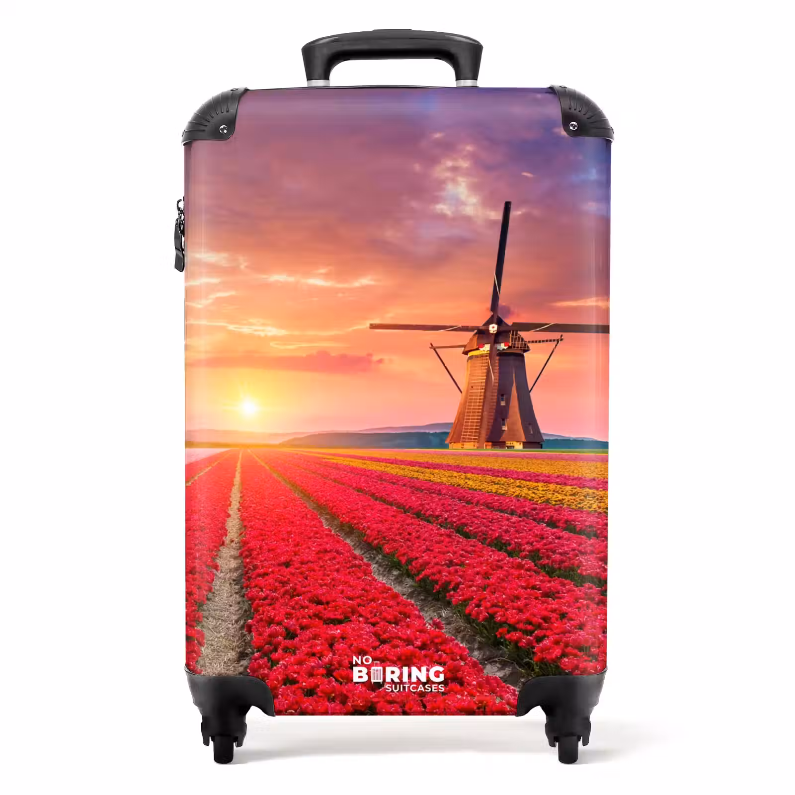 Koffer - Blumenfeld mit Windmühle — 1