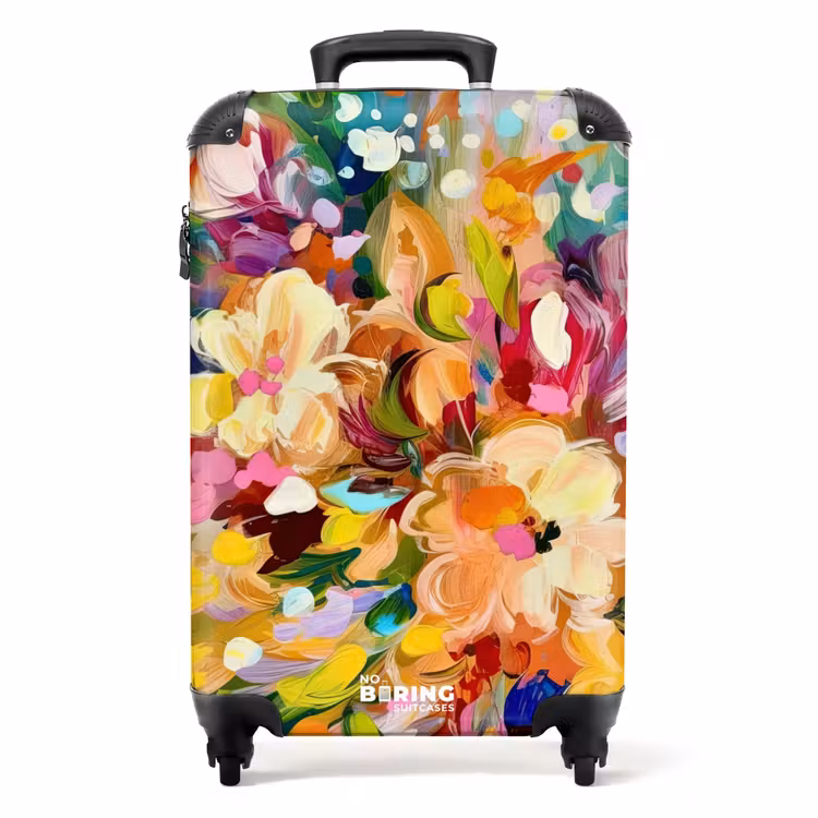 Koffer - Gemälde - Ölfarbe - Blumen - Regenbogen — 1