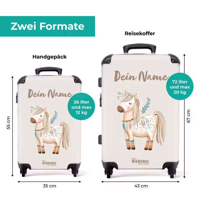Koffer mit Name - Böhmisches Pferd in Beigetönen — 7