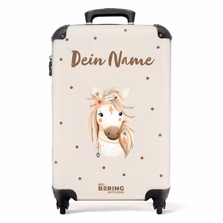 Koffer mit Name - Böhmisches Pferd in Pastellfarben — 1