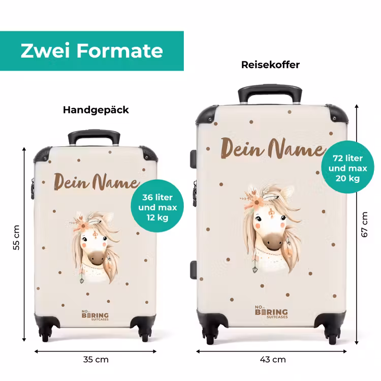 Koffer mit Name - Böhmisches Pferd in Pastellfarben — 7