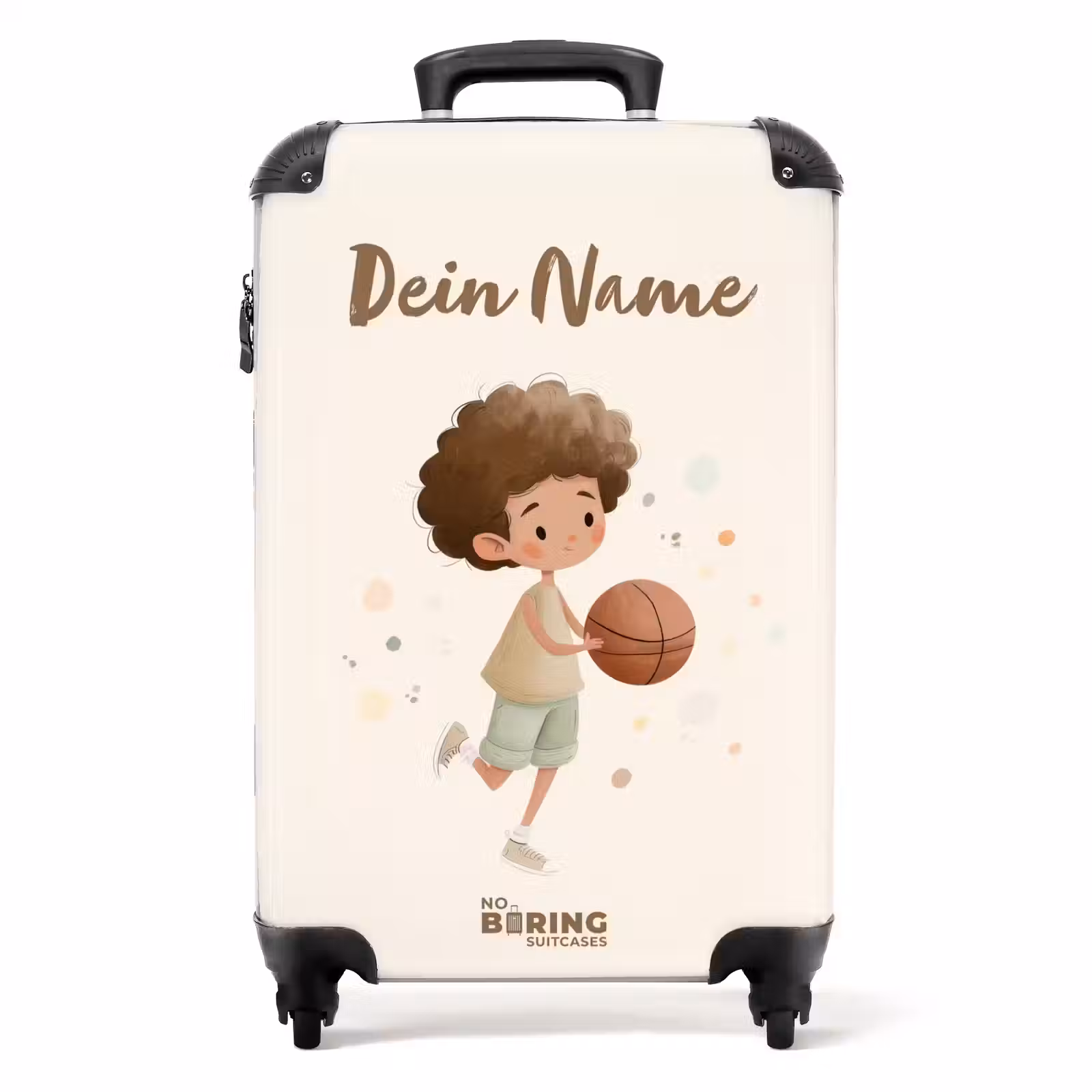Koffer mit Name - Junge mit einem Basketball in Beigetönen — 1