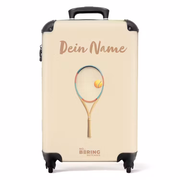 Koffer mit Name - Tennisschläger in Beigetönen — 1