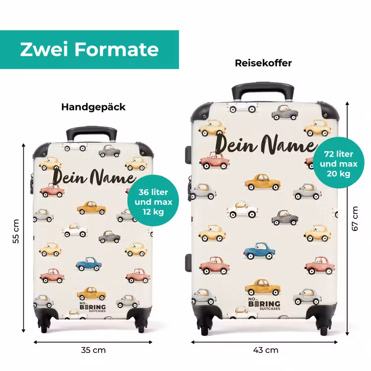 Koffer mit Name - Bunte Retro-Autos — 7