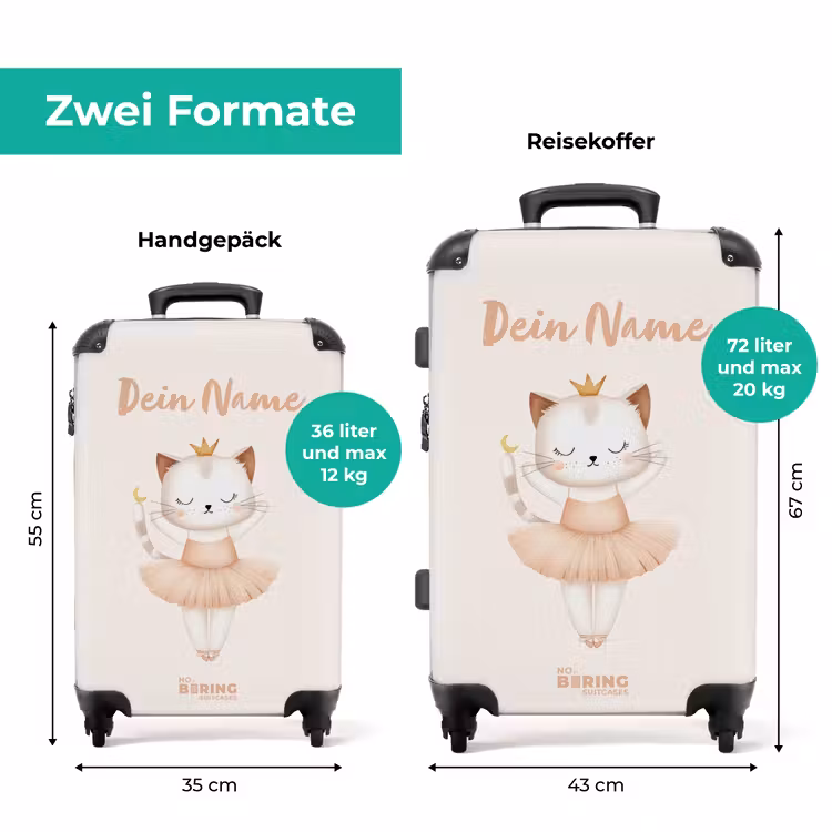 Koffer mit Name - Ballerina-Kätzchen in Beigetönen — 7