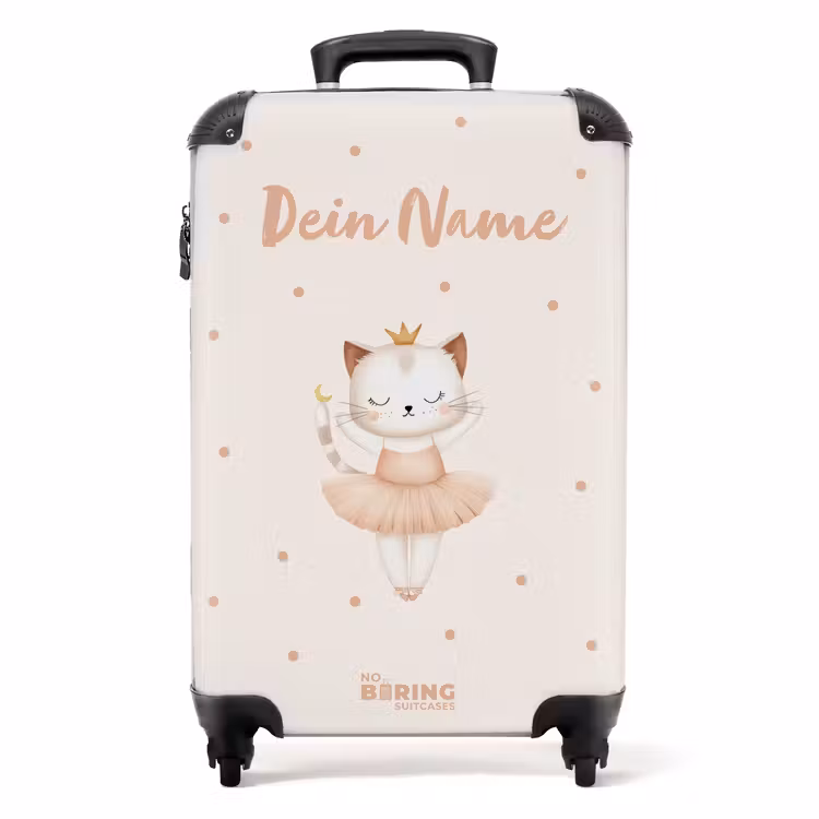 Koffer mit Name - Ballerina-Kätzchen in Beigetönen — 1