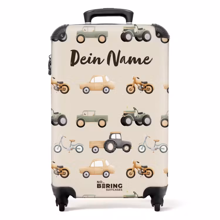 Koffer mit Name - Retro-Fahrzeugmuster — 1