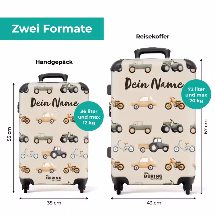 Koffer mit Name - Retro-Fahrzeugmuster — 7