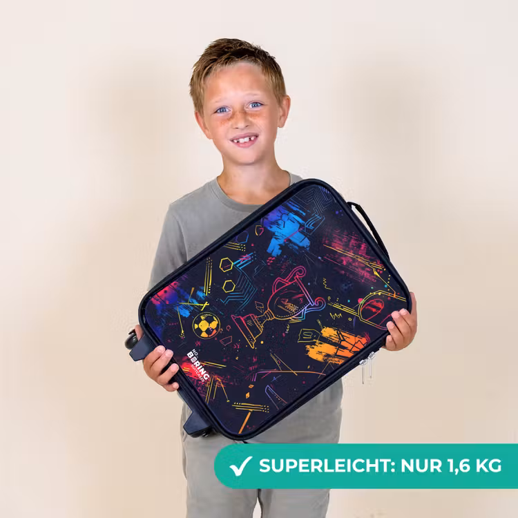 Kinderkoffer - Neon-Sporttrophäen-Design — 2