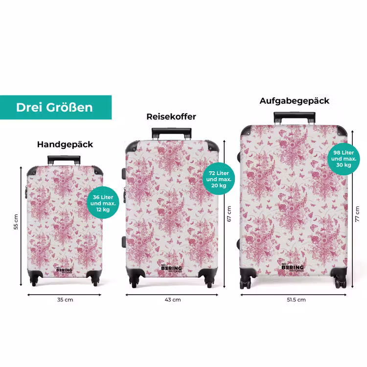 Koffer - Klassischer Blumenstrauß, rosa — 3