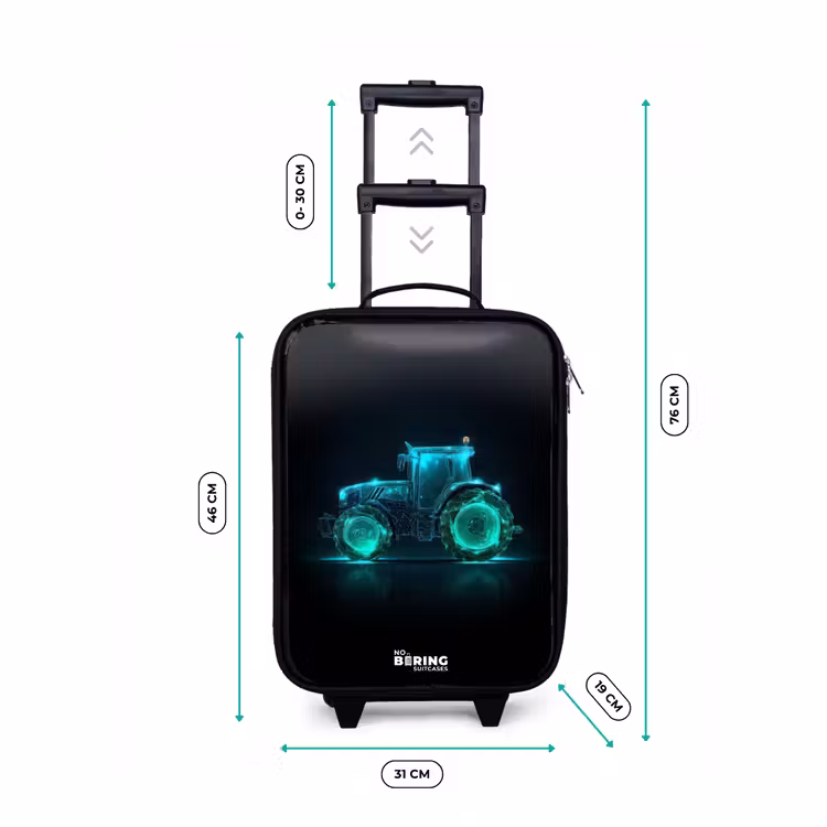 Kinderkoffer - Neontraktor auf schwarzem Hintergrund — 7