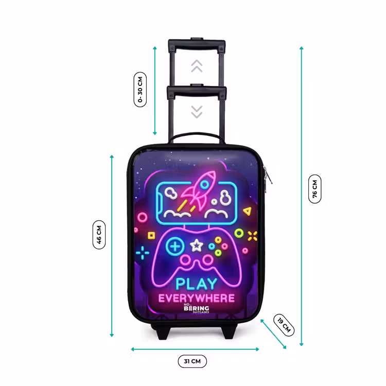 Kinderkoffer - Neon-Illustration mit einem Controller — 7
