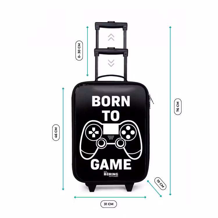 Kinderkoffer - Qoute mit Controller in Schwarz und Weiß — 7