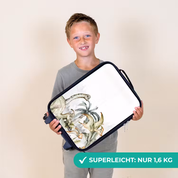 Kinderkoffer - Dinosaurier in einer zerklüfteten Landschaft — 2