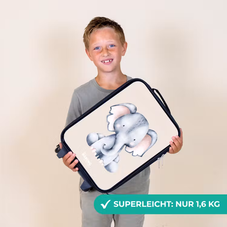 Kinderkoffer - Elefantenzeichnung vor einem beigen Hintergrund — 2