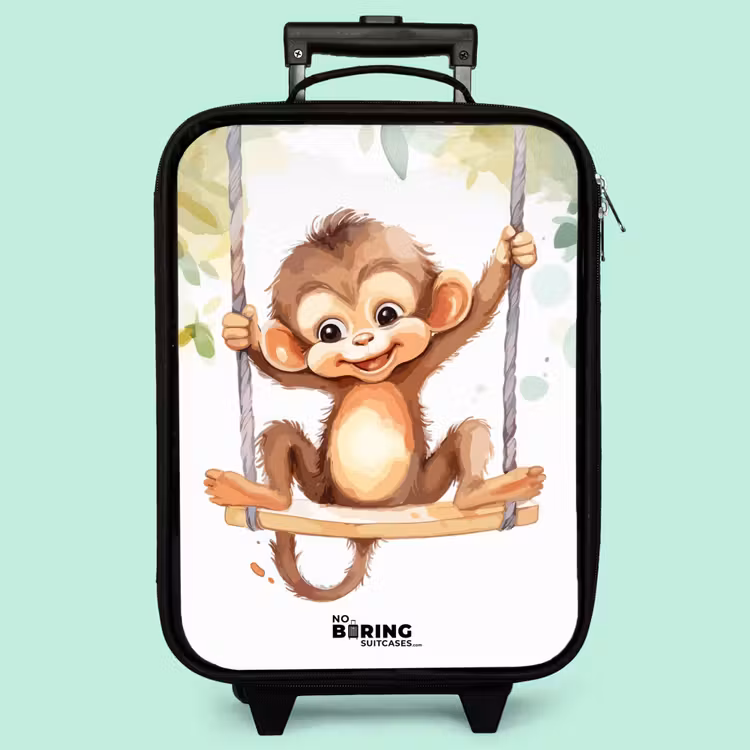 Kinderkoffer - Fröhlicher Affe auf einer Schaukel Illustration — 3