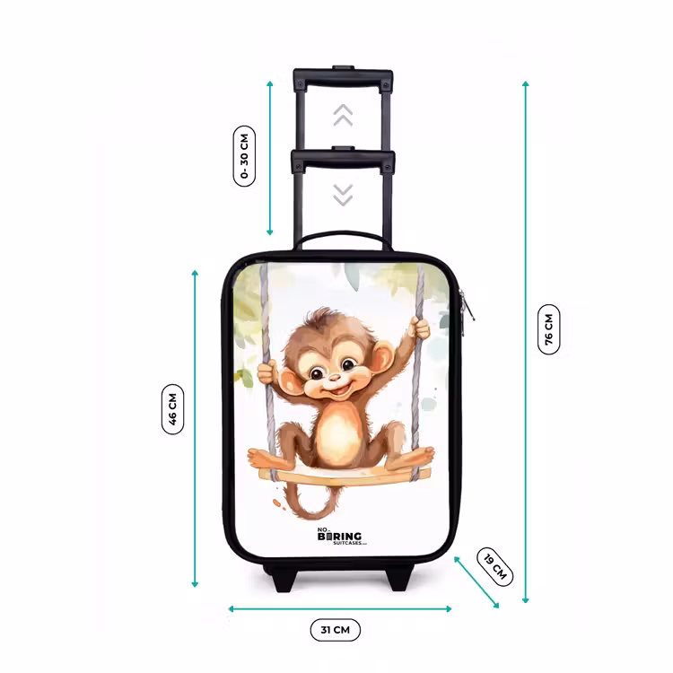 Kinderkoffer - Fröhlicher Affe auf einer Schaukel Illustration — 7