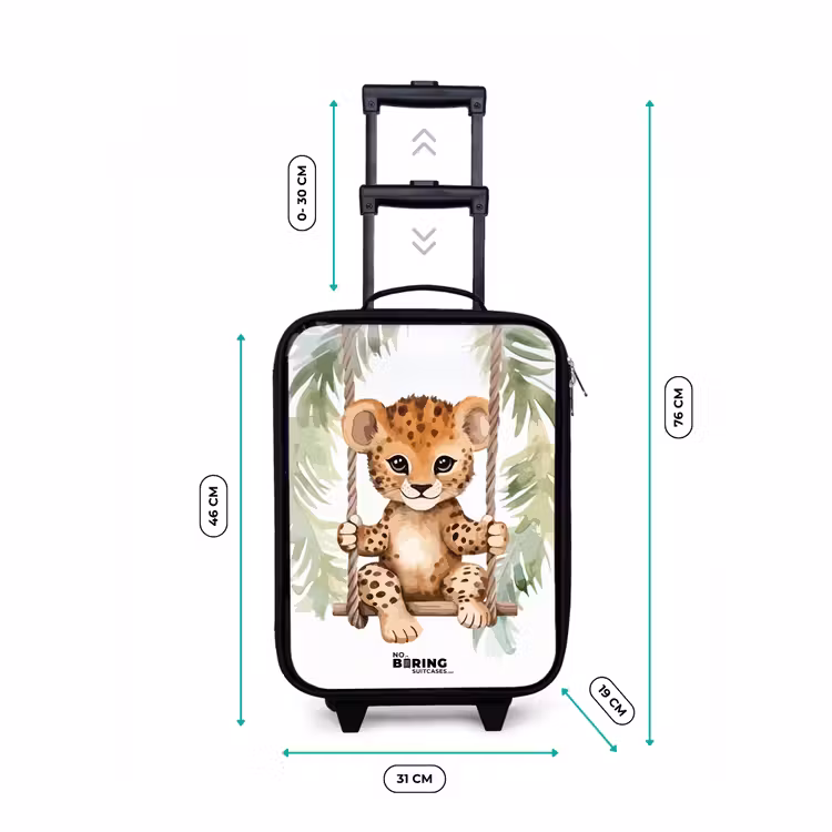 Kinderkoffer - Leopardenjunges auf einer Schaukel Aquarellillustration — 7