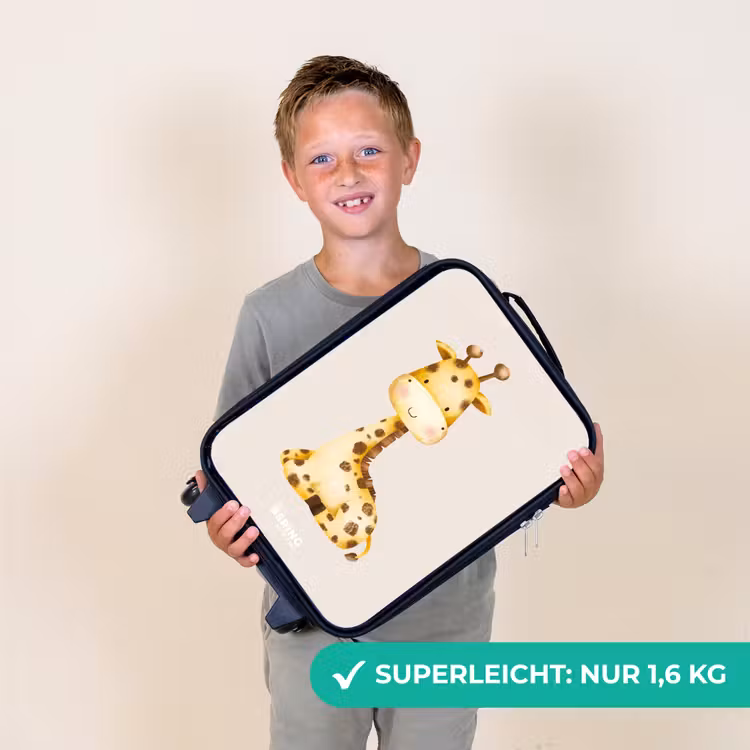 Kinderkoffer - Liegende Giraffe Illustration auf beigem Hintergrund — 2