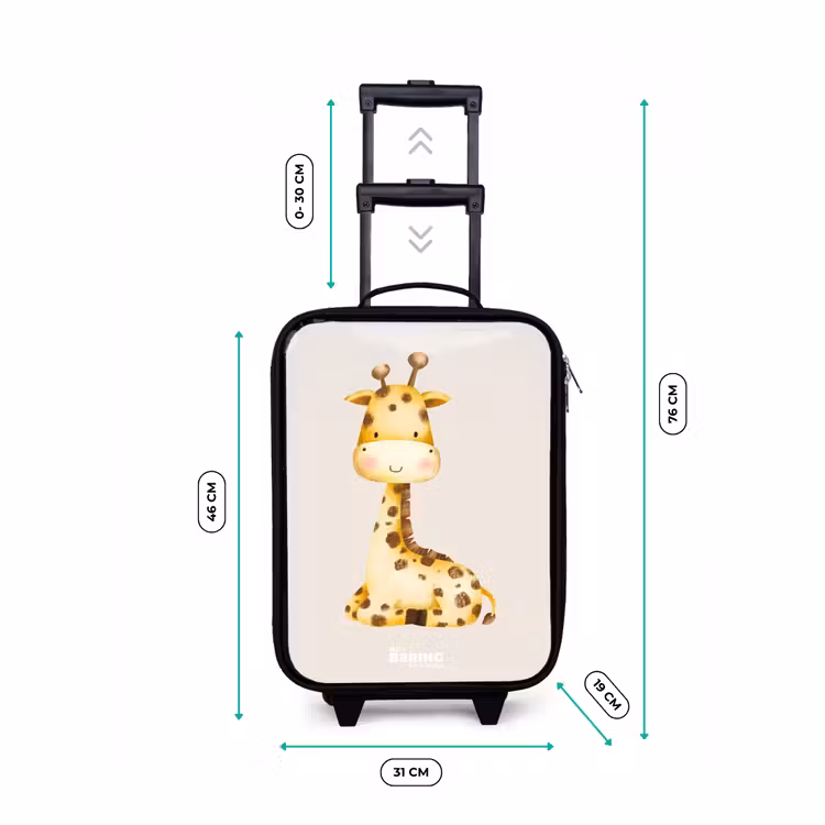Kinderkoffer - Liegende Giraffe Illustration auf beigem Hintergrund — 7