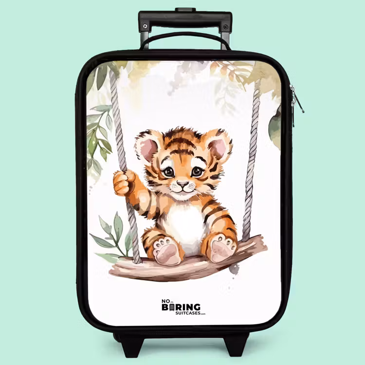 Kinderkoffer - Schaukelndes Tigerjunges Aquarellzeichnung — 3