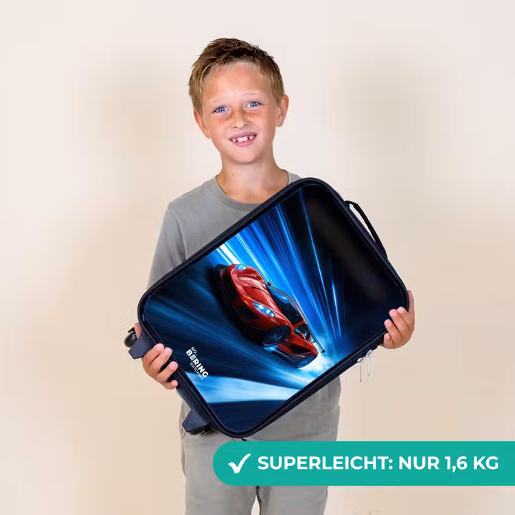 Kinderkoffer - Roter Rennwagen in der digitalen Geschwindigkeitswelt — 2