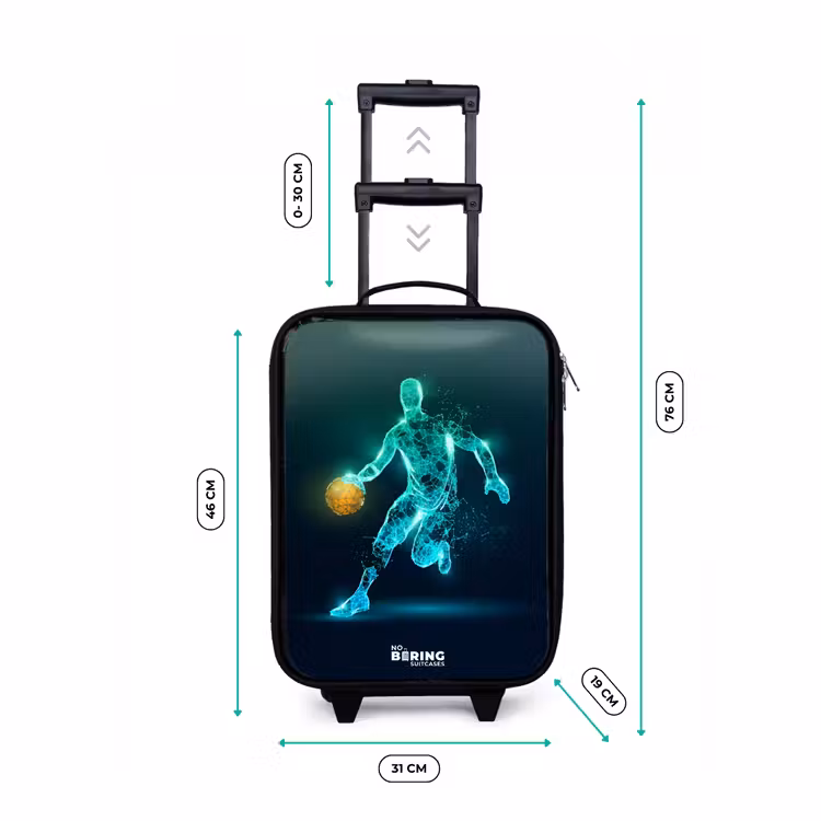 Kinderkoffer - Basketballspieler in Neon-Dribbling-Aktion — 7