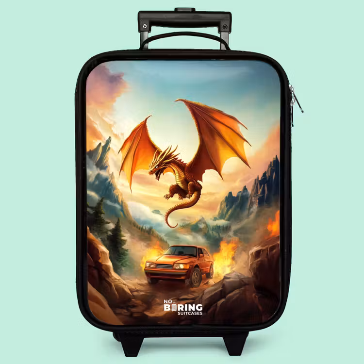Kinderkoffer - Fliegender Drache über feuriger Bergstraße — 3