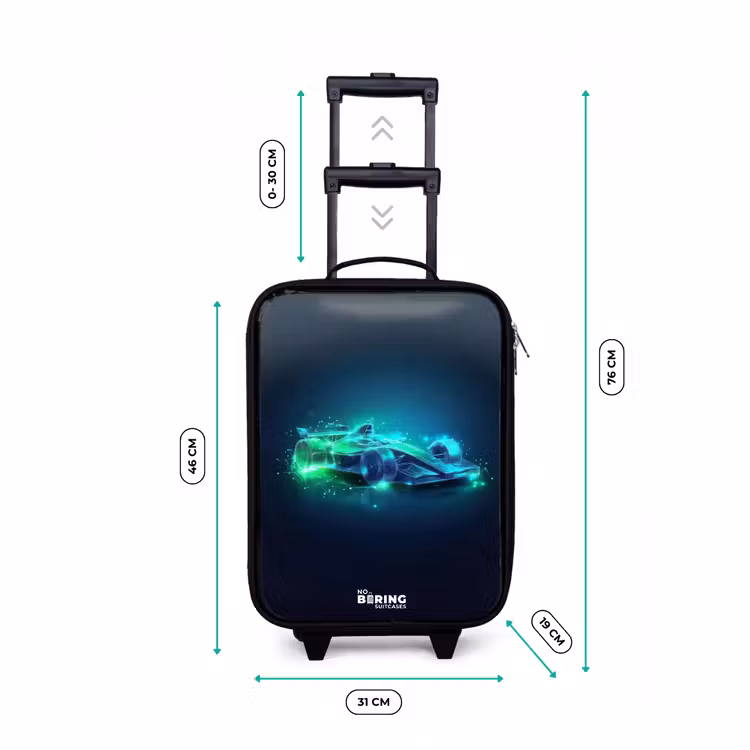 Kinderkoffer - Neon-Rennwagen im digitalen Stil — 7
