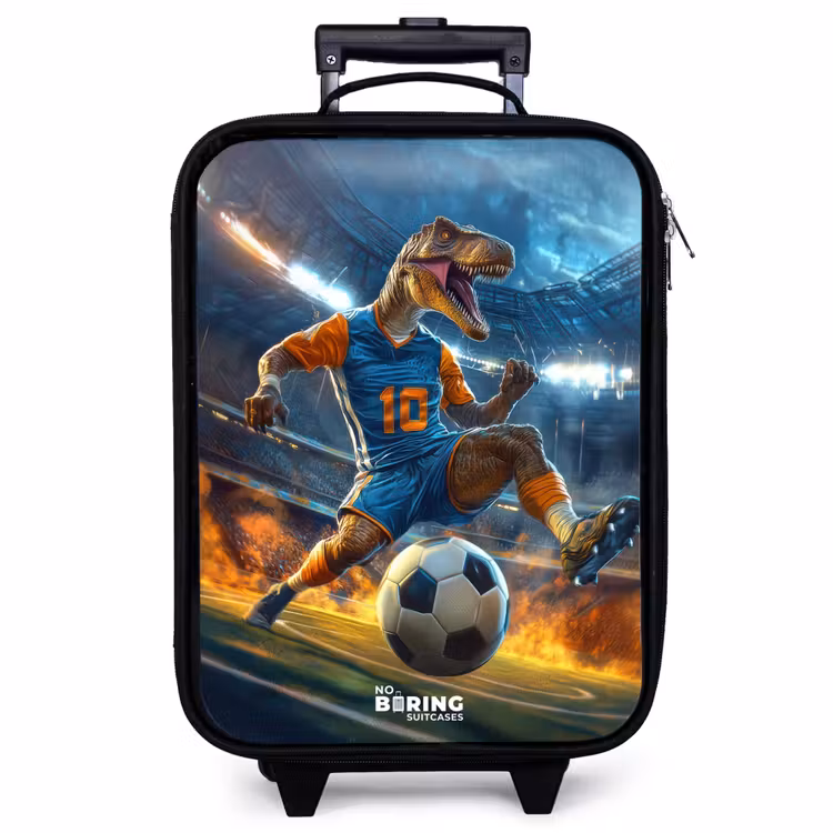 Kinderkoffer - T-Rex als Fußballer im vollen Stadion — 1