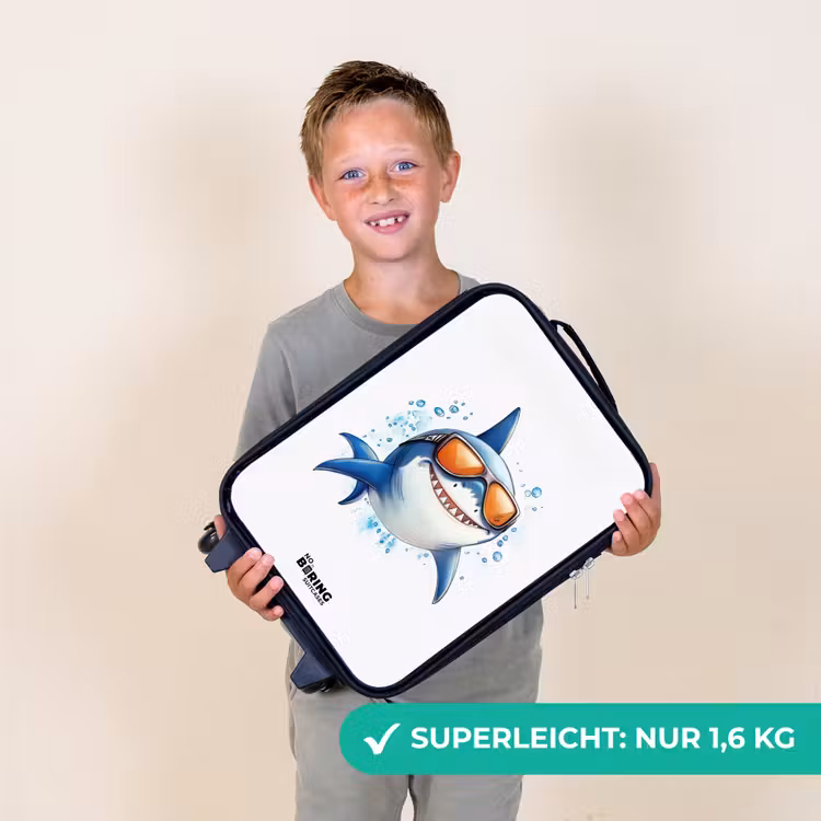 Kinderkoffer - Cooler Hai mit Sonnenbrille im Wasser — 2