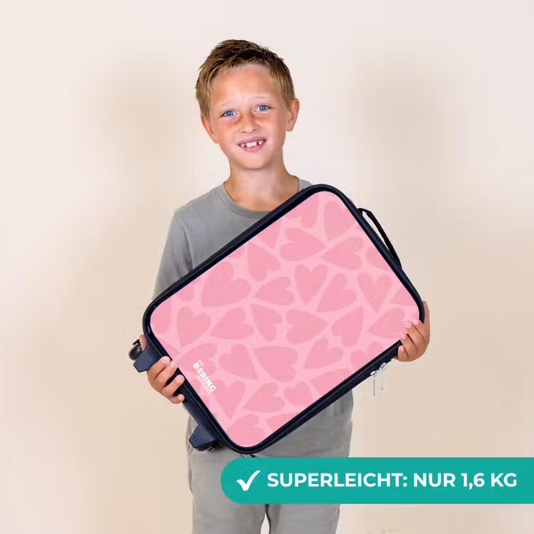 Kinderkoffer - Rosa Herzen Muster — 2