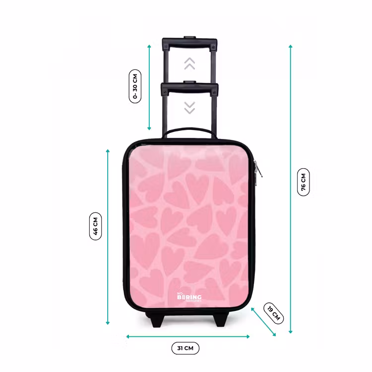 Kinderkoffer - Rosa Herzen Muster — 7