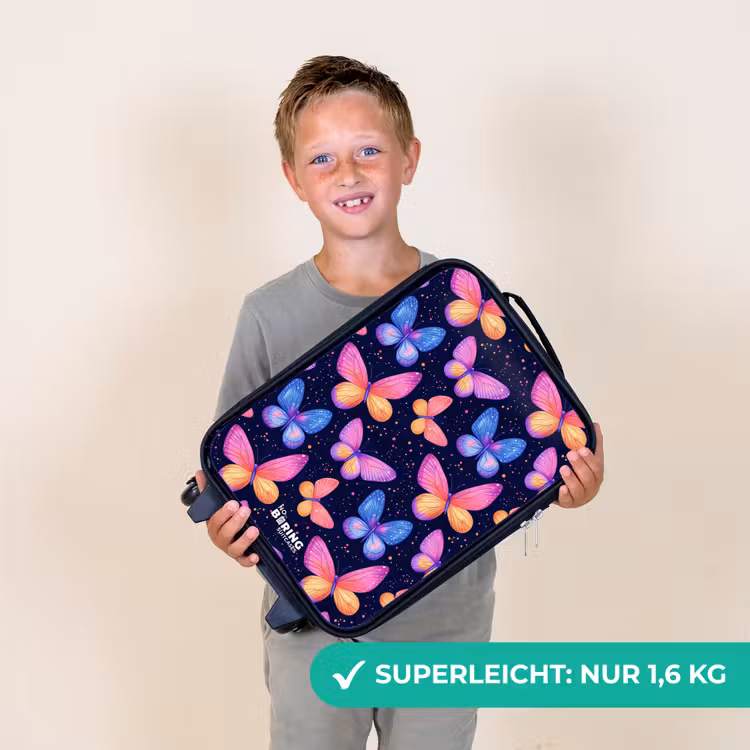 Kinderkoffer - Bunte Schmetterlinge in Rosa und Blau — 2