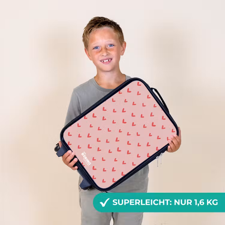 Kinderkoffer - Herzmuster mit rosa Farben — 2
