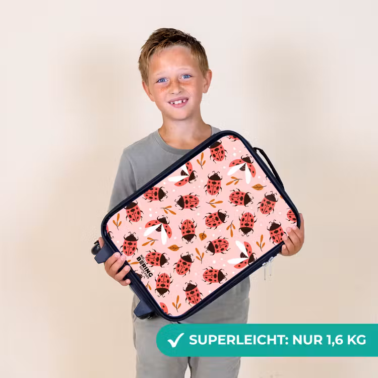 Kinderkoffer - Rote Marienkäfer auf rosa Hintergrund — 2