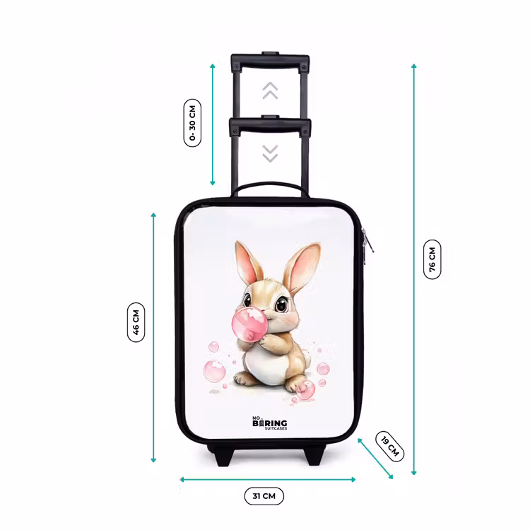 Kinderkoffer - Brauner Hase mit rosa Blasen — 7