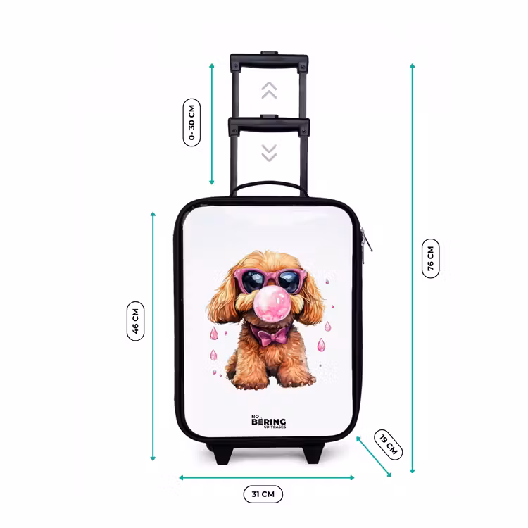 Kinderkoffer - Brauner Hund mit rosa Brille und Kaugummi — 7