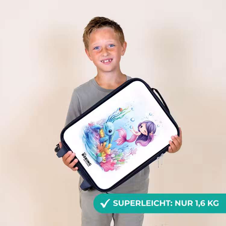 Kinderkoffer - Meerjungfrau mit blauer Schildkröte zwischen Korallen — 2