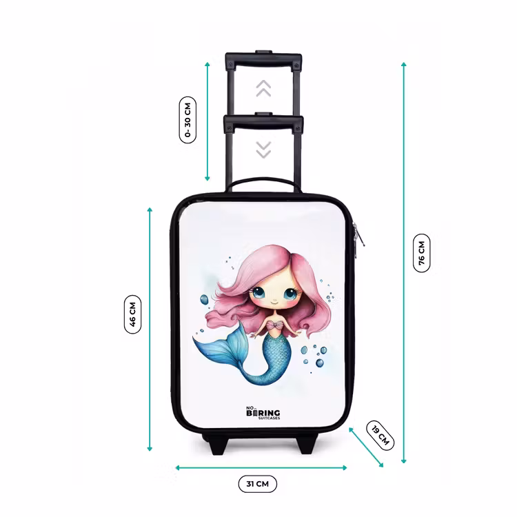 Kinderkoffer - Meerjungfrau mit rosa Haaren und blauem Schwanz zwischen Blasen — 7