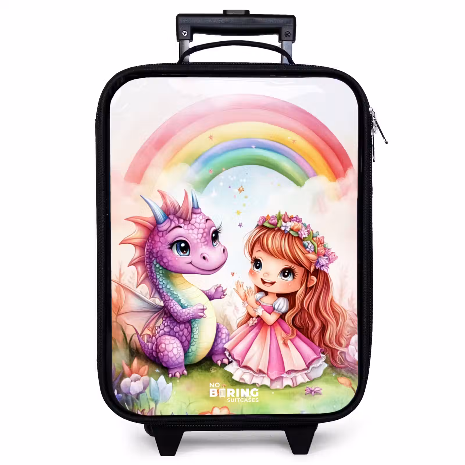 Kinderkoffer - Mädchen mit lila Drache unter Regenbogen — 1