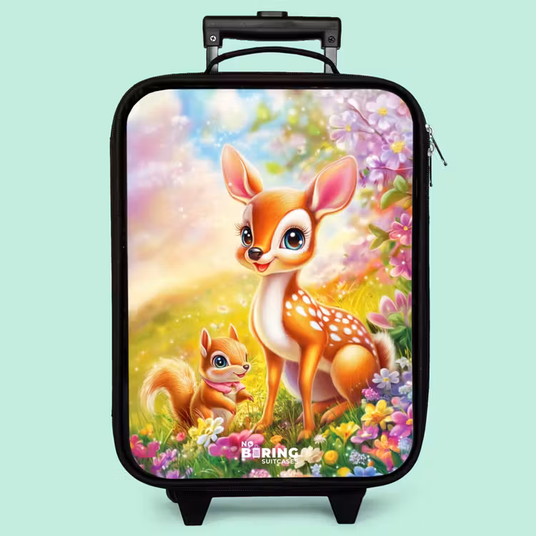 Kinderkoffer - Hirsch und Eichhörnchen in einem bunten Blumenfeld — 3