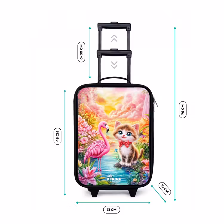 Kinderkoffer - Kätzchen mit Flamingo im tropischen Blumenparadies — 7